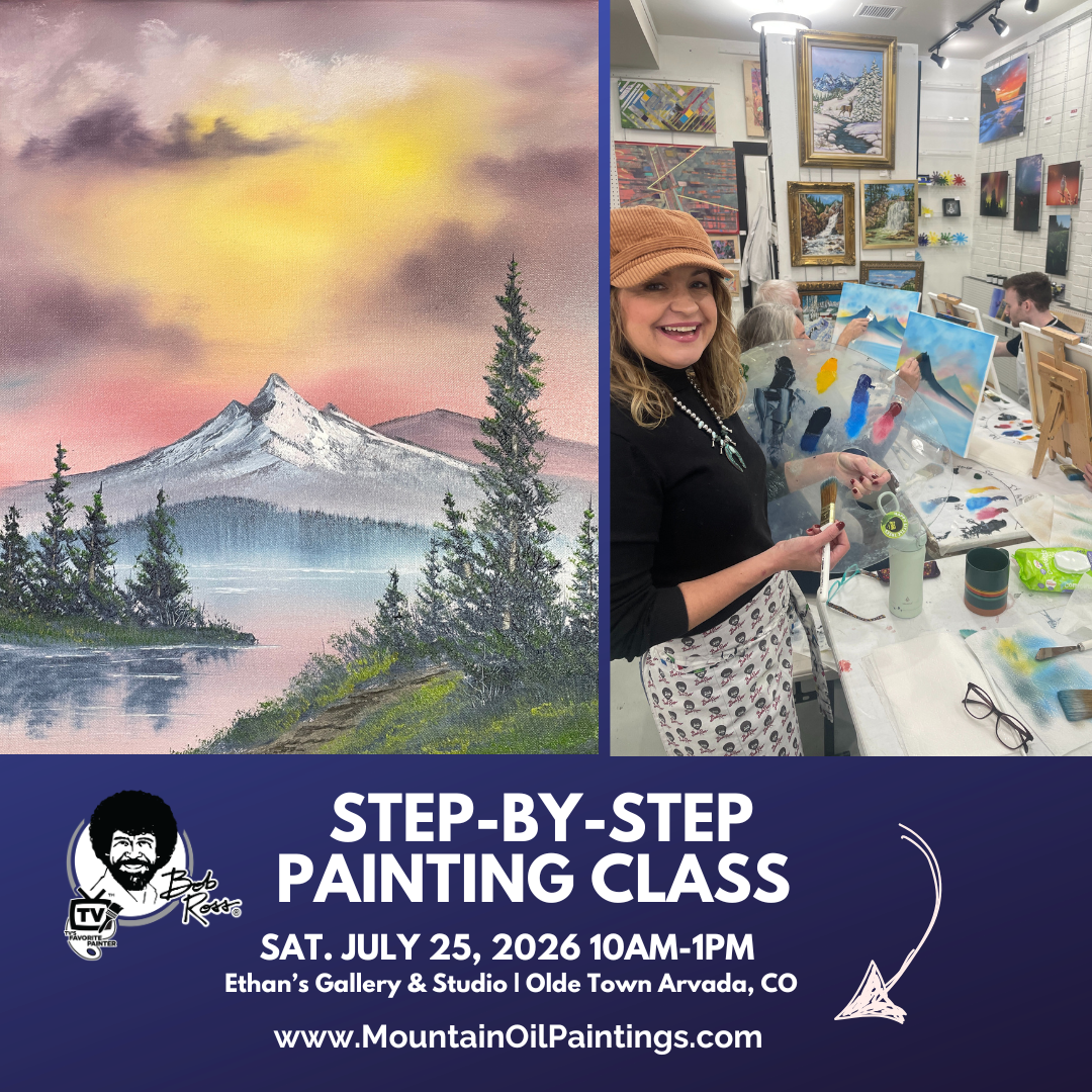 3-Hour Bob Ross® Wet-on-Wet Technique® Oil Painting Workshop Saturday, July 25, 2026 10am to 1pm